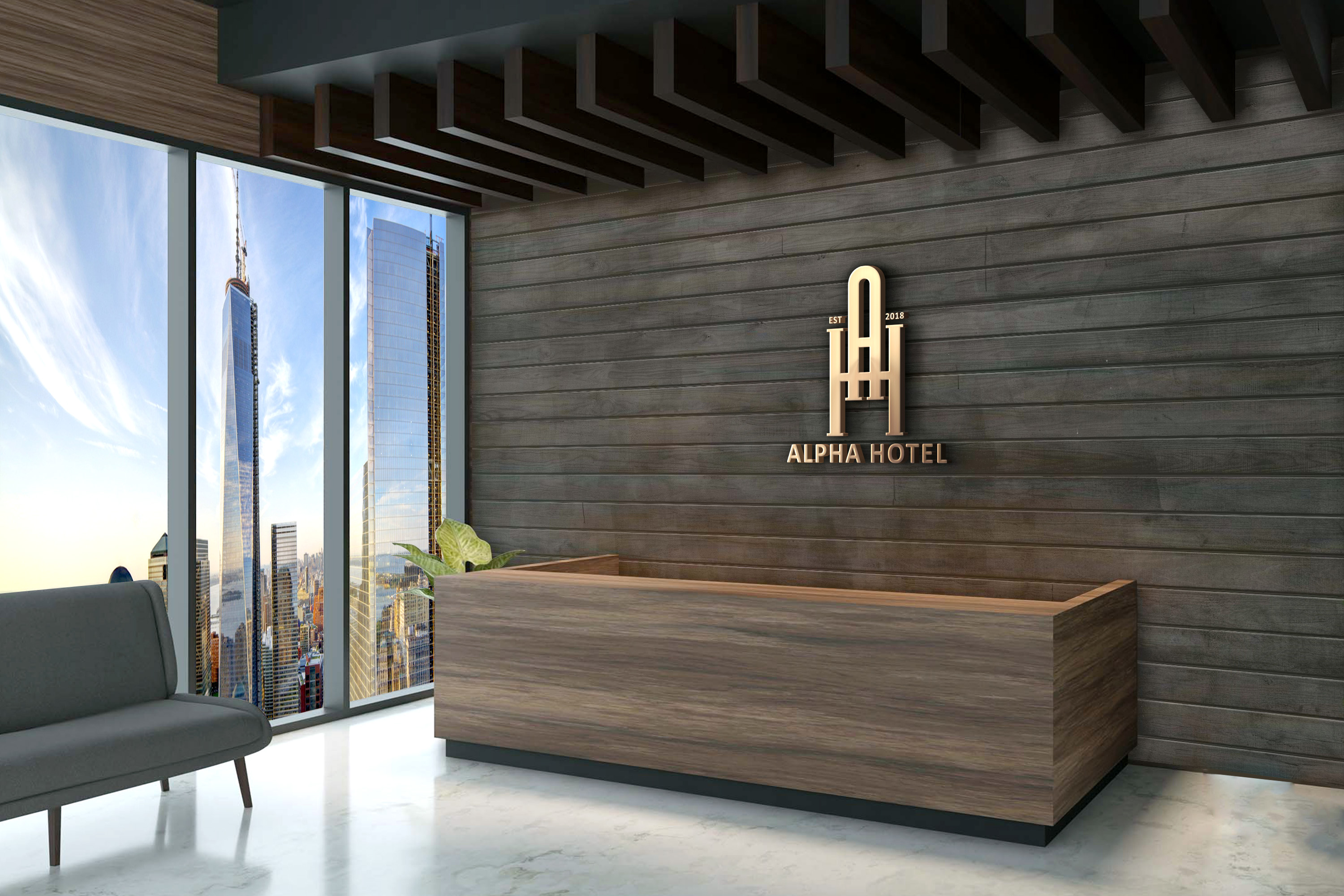 Alpha Hotel 5 Star Reception Logo